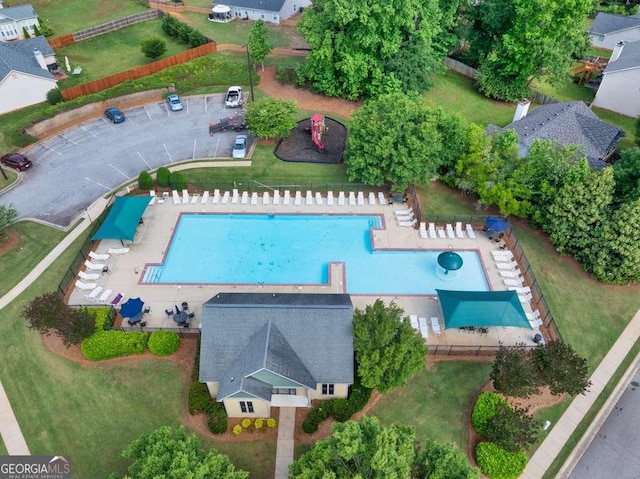 252 River Mist Cir, Jefferson, GA 30549 - drone / aerial view of a pool