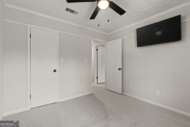 111 Northdale Pl, Lawrenceville, GA 30046 - unfurnished bedroom with carpet flooring, baseboards, ornamental molding, and a ceiling fan
