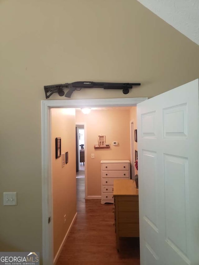 1383 Sims Rd SE, Winder, GA 30680 - hall with dark wood finished floors and baseboards