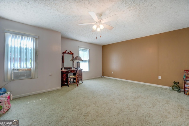 3870 Michaels Creek Ct, Loganville, GA 30052 - carpeted spare room featuring a textured ceiling, a ceiling fan, cooling unit, and baseboards