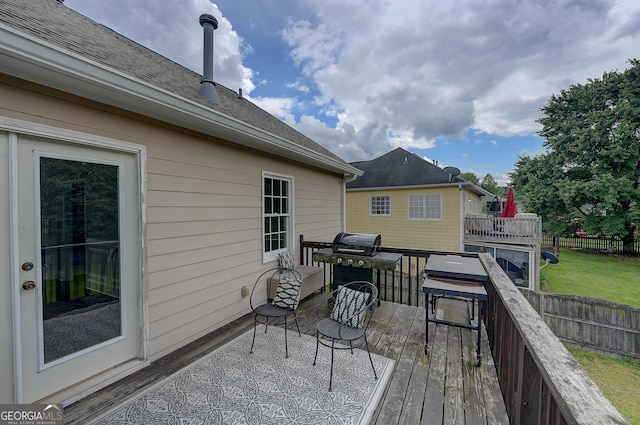 102 Peaceful Vw, Acworth, GA 30102 - wooden deck with area for grilling