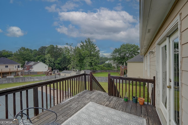 102 Peaceful Vw, Acworth, GA 30102 - wooden deck with a fenced backyard and a residential view