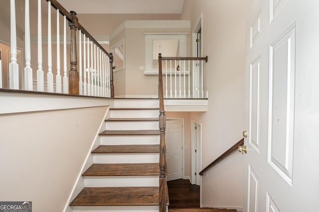 102 Peaceful Vw, Acworth, GA 30102 - stairway with wood finished floors