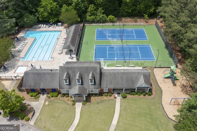2101 Breconridge Dr SW, Marietta, GA 30064 - aerial view of a pool