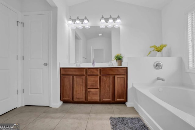 1929 Brightleaf Way, Marietta, GA 30060 - bathroom with a garden tub, tile patterned floors, and double vanity