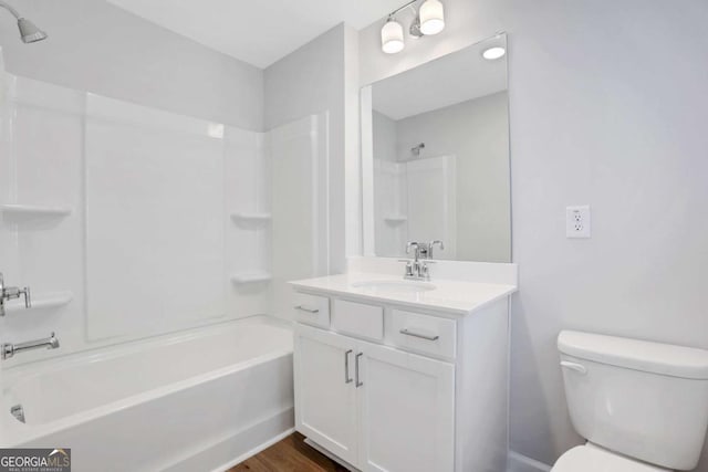 1768 Evenstad Way, Smyrna, GA 30080 - full bathroom with toilet, bathtub / shower combination, vanity, and wood finished floors