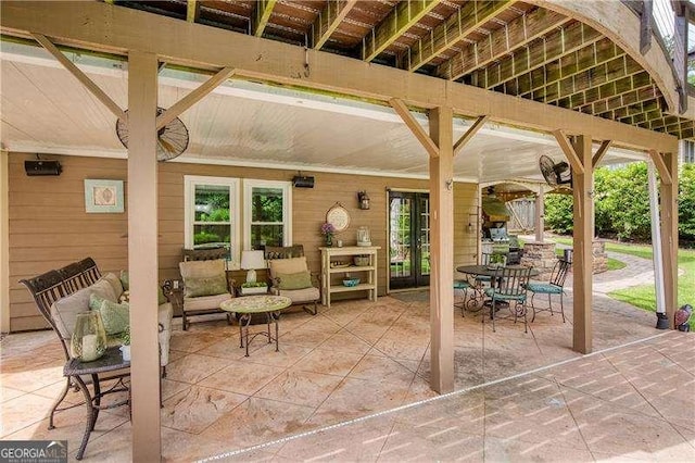 view of patio featuring outdoor dining space