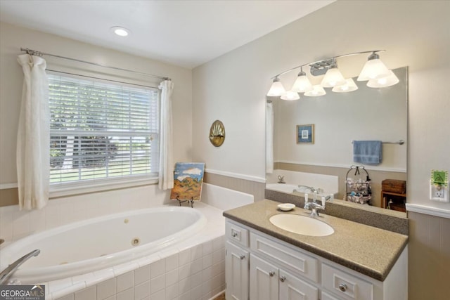 2507 Wateringhole Ct, Statesboro, GA 30458 - bathroom with a whirlpool tub and vanity