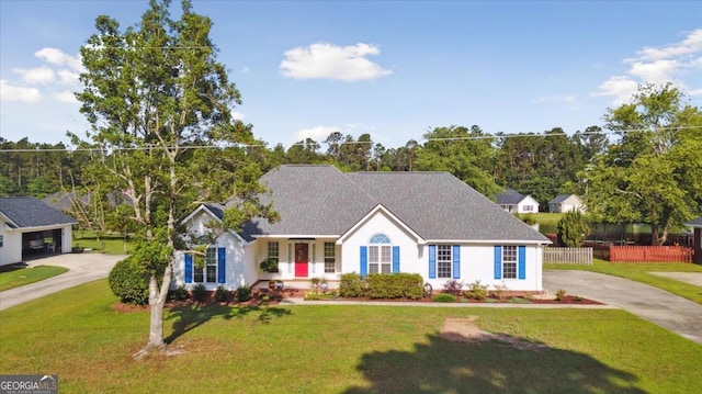 2507 Wateringhole Ct, Statesboro, GA 30458 - ranch-style home with concrete driveway and covered porch