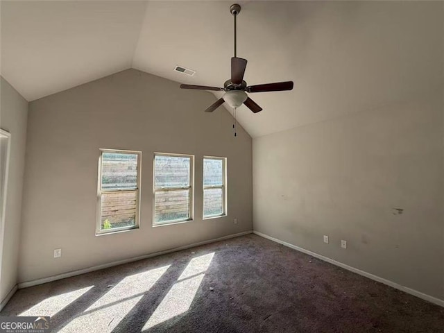 4287 Traipse Path, Ellenwood, GA 30294 - carpeted spare room featuring lofted ceiling, ceiling fan, and baseboards