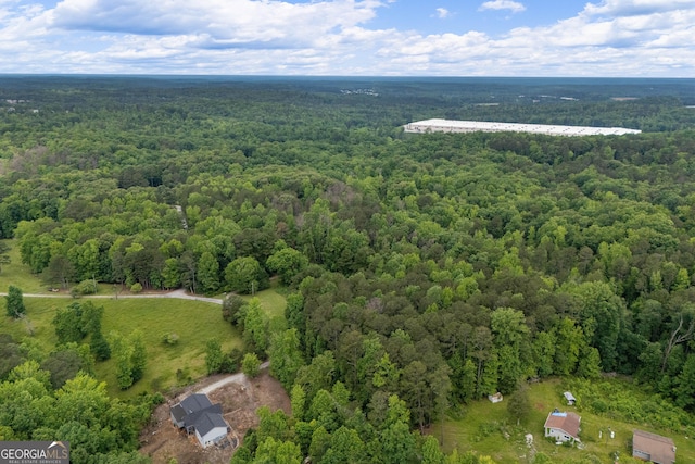 bird's eye view of a heavily wooded area