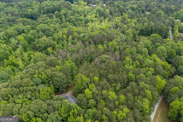 aerial view of a heavily wooded area