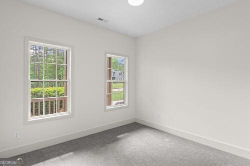 carpeted empty room with baseboards