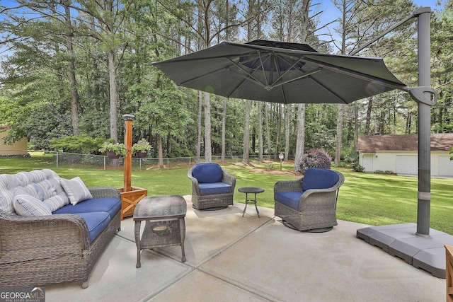 view of patio / terrace featuring outdoor lounge area
