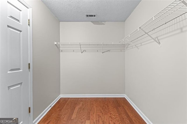 walk in closet featuring wood finished floors