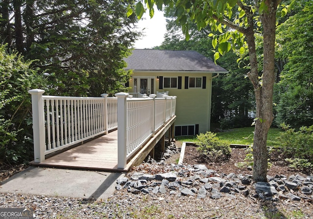 327 Chatuge Village Cir, Hayesville, NC 28904 - back of house featuring a wooden deck and a shingled roof