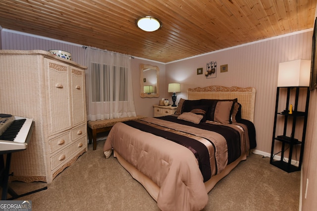 327 Chatuge Village Cir, Hayesville, NC 28904 - carpeted bedroom with ornamental molding and wooden ceiling