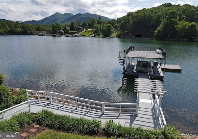 327 Chatuge Village Cir, Hayesville, NC 28904 - dock area featuring a water and mountain view