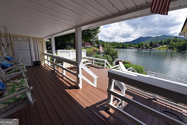 327 Chatuge Village Cir, Hayesville, NC 28904 - deck with a water and mountain view