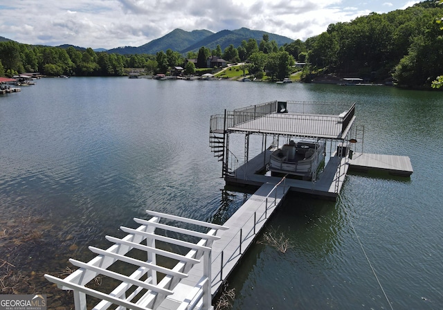 327 Chatuge Village Cir, Hayesville, NC 28904 - dock with a water and mountain view and a wooded view
