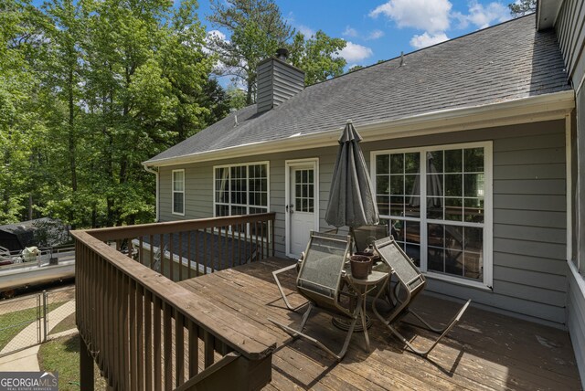 view of wooden deck