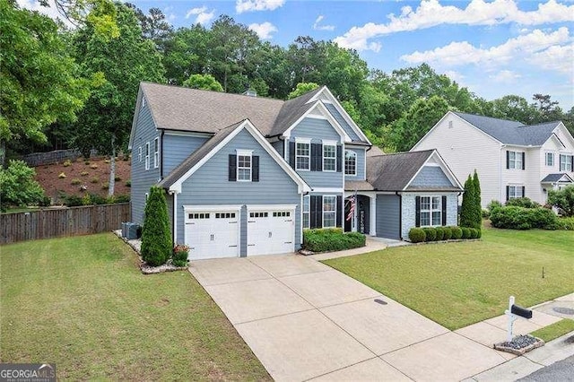 214 Crestmont Way, Canton, GA 30114 - traditional-style house with concrete driveway, cooling unit, and an attached garage