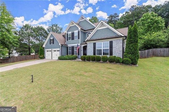 214 Crestmont Way, Canton, GA 30114 - view of front facade featuring stone siding and concrete driveway