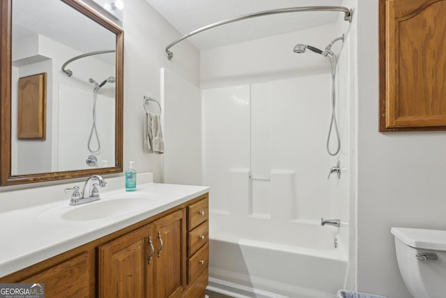 54 Owl Ct, Monticello, GA 31064 - bathroom with shower / bathtub combination, toilet, and vanity
