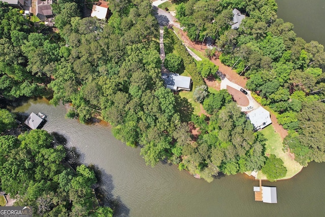 54 Owl Ct, Monticello, GA 31064 - aerial overview of property's location with a large body of water and a tree filled landscape
