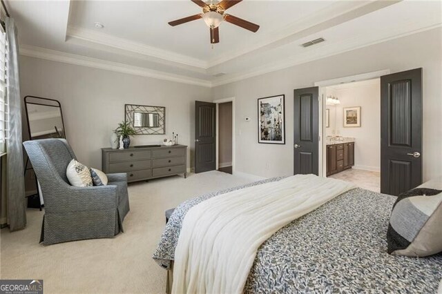 3000 Haven Mill Ln, Milton, GA 30004 - full bathroom with a bath, a shower stall, double vanity, crown molding, and connected bathroom