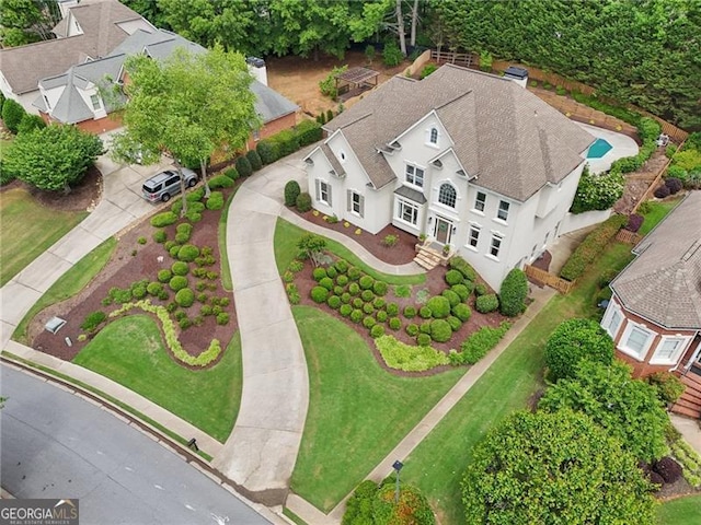 view from above of property