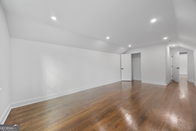 1870 Avon Ave SW, Atlanta, GA 30311 - empty room with lofted ceiling, wood finished floors, and recessed lighting