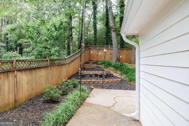 view of patio with a fenced backyard