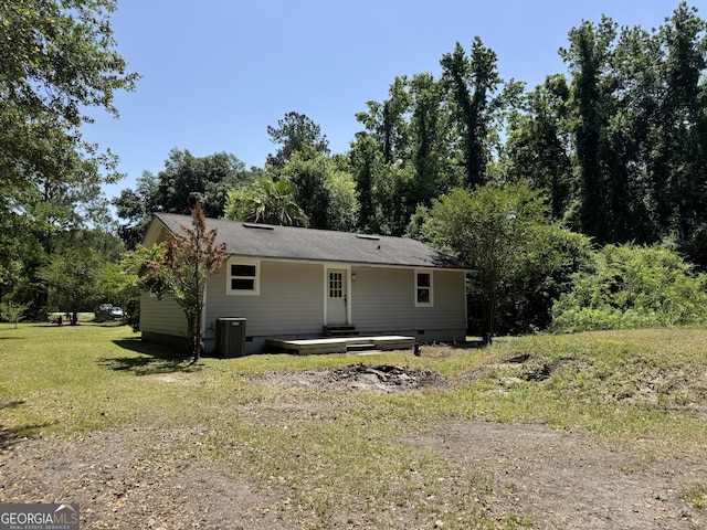 13327 US Highway 17, Woodbine, GA 31569 - rear view of house with a yard and crawl space