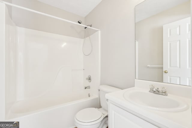 103 Timber Ridge Dr, Cartersville, GA 30121 - full bath featuring toilet, vanity, bathtub / shower combination, and a textured ceiling