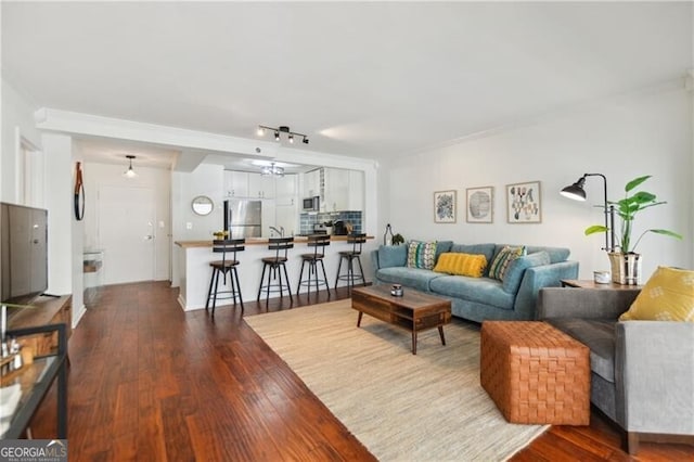 620 Peachtree St NE Unit 403, Atlanta, GA 30308 - living area with dark wood-style floors