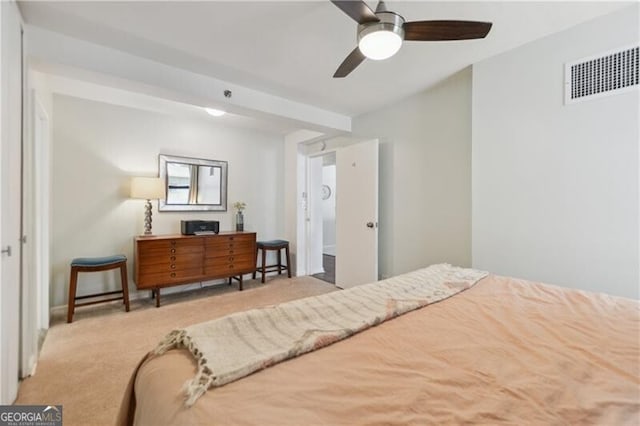 620 Peachtree St NE Unit 403, Atlanta, GA 30308 - bedroom with carpet, baseboards, and a ceiling fan