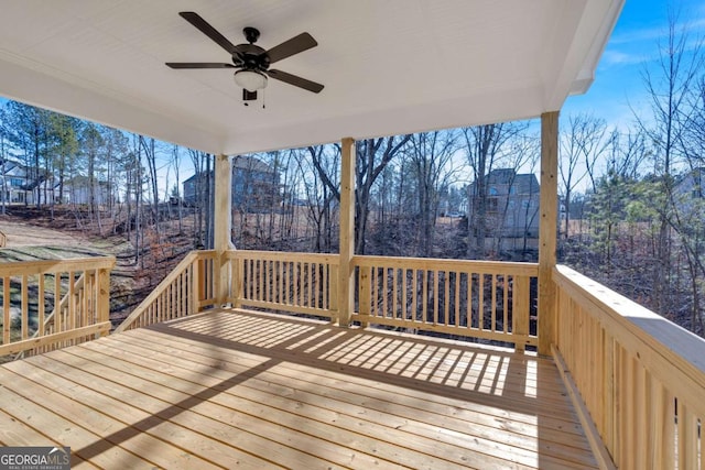 16 Grove Pointe Way SE, Cartersville, GA 30120 - wooden terrace featuring ceiling fan