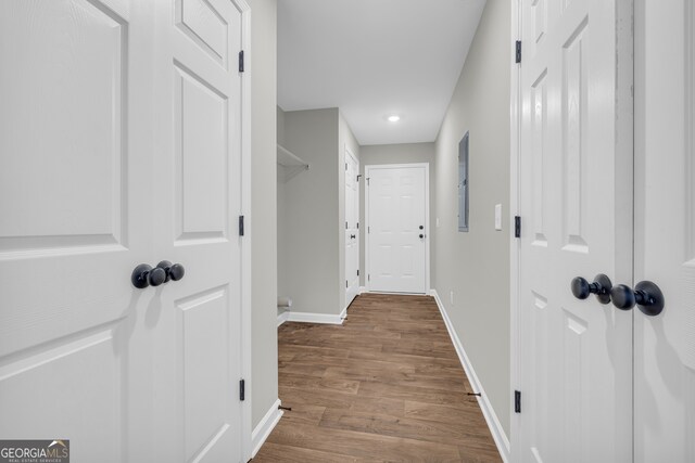 350 Maple St, Hartwell, GA 30643 - hall featuring wood finished floors and recessed lighting