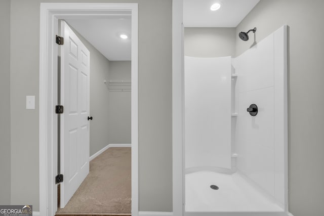 350 Maple St, Hartwell, GA 30643 - bathroom with a shower stall and baseboards