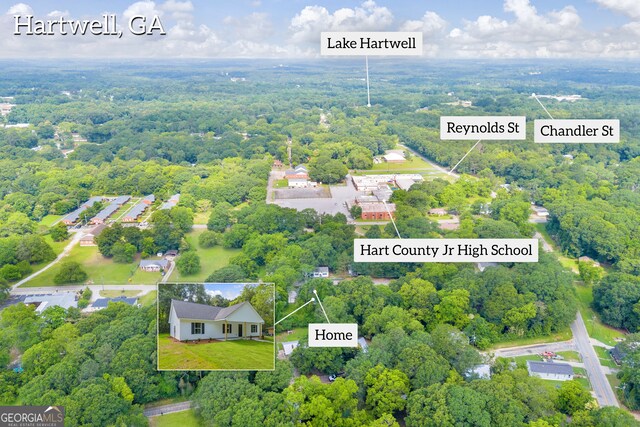 350 Maple St, Hartwell, GA 30643 - view of property location featuring property parcel outlined and a forest