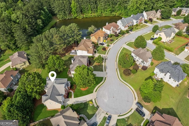 1316 Wind Chime Ct, Lawrenceville, GA 30045 - aerial overview of property's location with nearby suburban area and a nearby body of water