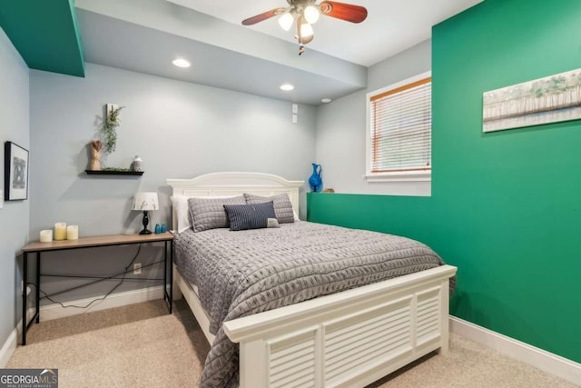 1316 Wind Chime Ct, Lawrenceville, GA 30045 - bedroom with carpet, baseboards, ceiling fan, and recessed lighting