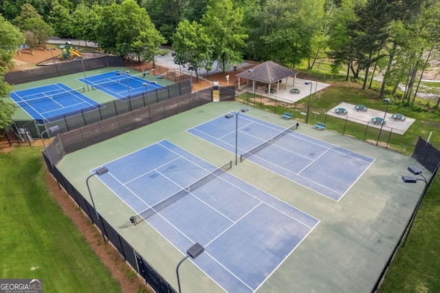 1316 Wind Chime Ct, Lawrenceville, GA 30045 - view of tennis court with fence