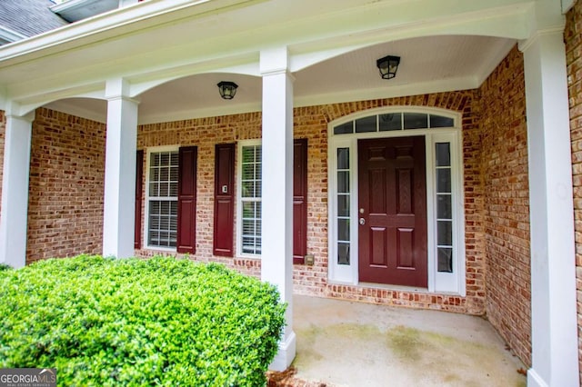 5995 Azalea Ridge Dr, Douglasville, GA 30135 - doorway to property with brick siding and a porch