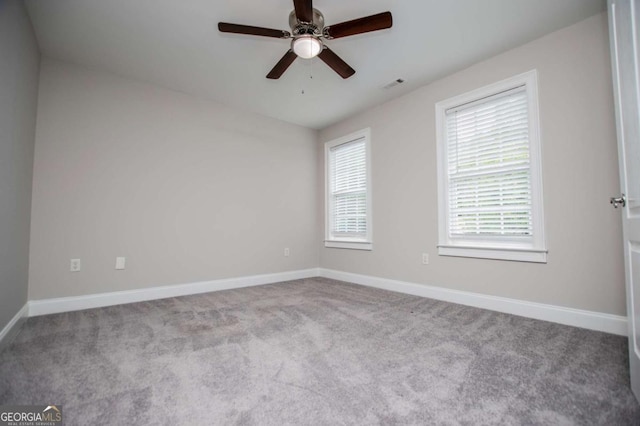 5995 Azalea Ridge Dr, Douglasville, GA 30135 - empty room with carpet flooring, a ceiling fan, and baseboards