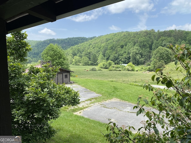 16 Tuts Mountain Rd, Clayton, GA 30525 - view of grassy yard with a forest view