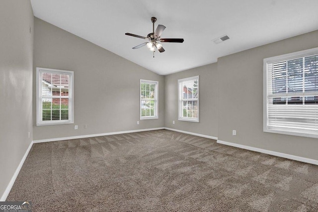 1280 Chandler Ridge Dr, Lawrenceville, GA 30045 - carpeted spare room featuring a ceiling fan and vaulted ceiling