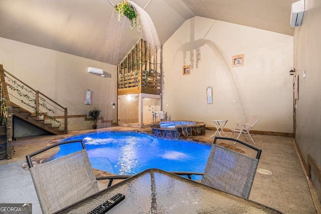 128 Graybrook Ct, Grayson, GA 30017 - view of pool featuring a pool with connected hot tub and a wall mounted AC
