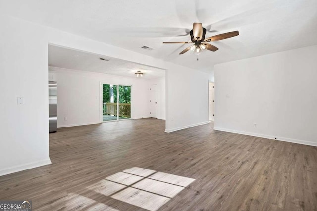 5155 Oakdale Ct, Douglasville, GA 30135 - empty room featuring ceiling fan, wood finished floors, and baseboards